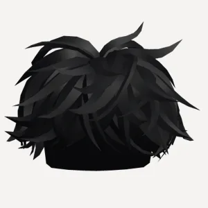 Black Fluffy Middle Swept Hair, a Roblox hairstyle