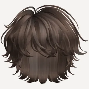 ☆ Messy Fluffy Boy Hair in Brown, a Roblox hairstyle