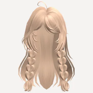 Cute Girl Hair w/ Braided Hearts Blonde, a Roblox hairstyle
