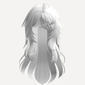 White Slightly Messy Anime Hair with Soft Layers, a Roblox hairstyle