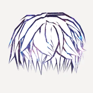 White Galaxy Fluffy Messy Boy Hair, a Roblox hairstyle