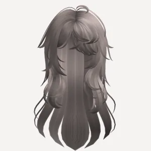 Ash Grey Slightly Messy Anime Hair w Soft Layers, a Roblox hairstyle