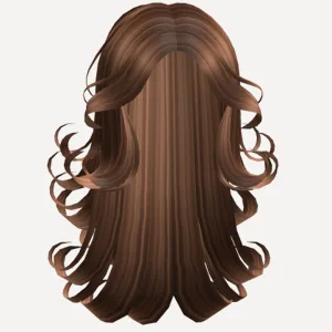 Swirly Long Curly Hair (Hazelnut), a Roblox hairstyle