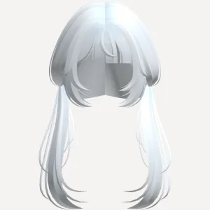 cute wispy anime low pigtails blue, a Roblox hairstyle