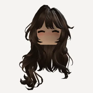 Cute Long Wavy Brown Hair With Blush 3.0, a Roblox hairstyle