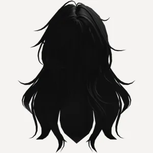 cute fluffy emo girl hair y2k (black), a Roblox hairstyle