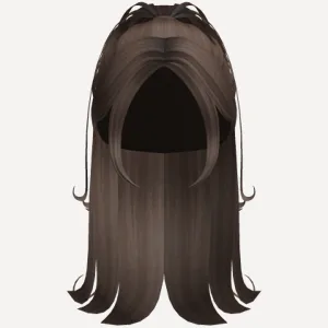 Long Lasyered Preppy Ponytail Brown, a Roblox hairstyle