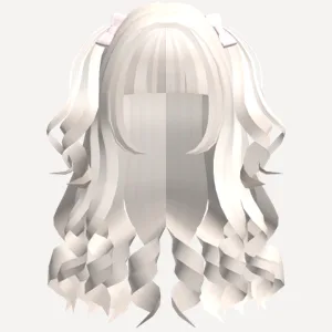 ♡ : platinum pretty princess long curly hair, a Roblox hairstyle