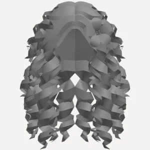 Tropical Curly Hair with Flower (Dark Brown), a Roblox hairstyle