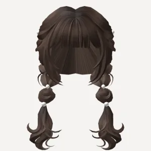 🍀Cute Two-side French Braids (Brown), a Roblox hairstyle