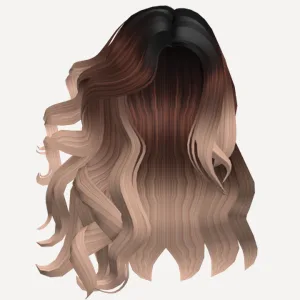 Voluminous Curly Hair in the Wind in Blonde Ombre, a Roblox hairstyle