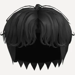 black  anime boy hair middle part, a Roblox hairstyle