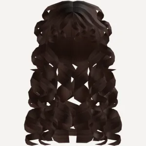 Summer Messy Super Curly Long Brown Hair, a Roblox hairstyle