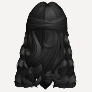 Flowy Wispy Curly Hair (Black), a Roblox hairstyle