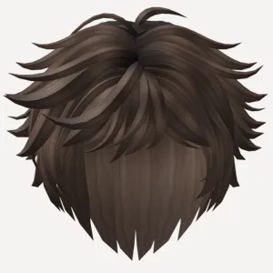Messy Anime Boy Wolf Cut Hair (Brown), a Roblox hairstyle