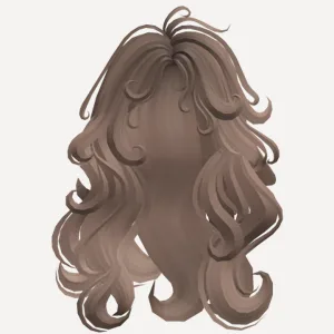 Long Swirly Curly Messy Fairy Hair (Milktea Brown), a Roblox hairstyle
