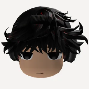 Swept Messy Black Hair With Cap And Headphones 7.0, a Roblox hairstyle