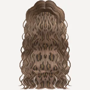 Long Wavy Soft Curly Hair in Leopard Blonde, a Roblox hairstyle