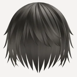 emo anime boy messy hair (silver), a Roblox hairstyle