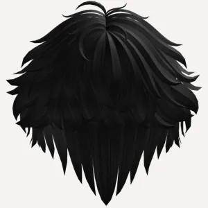 Stylish Fluffy Messy Anime Boy Hair (Black), a Roblox hairstyle