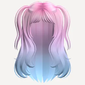 Y2K Wavy Pigtails Pink to Blue, a Roblox hairstyle