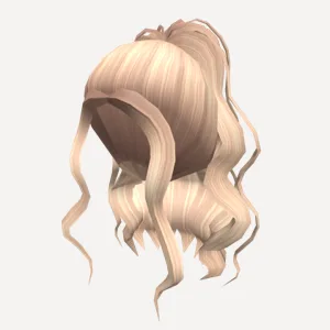 Blonde Aesthetic Curly High Ponytail, a Roblox hairstyle