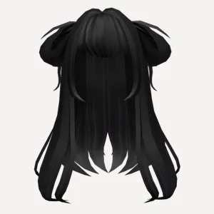Loose Black Anime Side Buns, a Roblox hairstyle