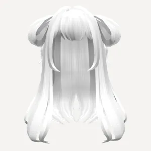 Loose White Anime Side Buns, a Roblox hairstyle
