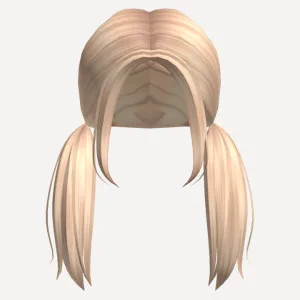 Aesthetic low piggytails in blonde, a Roblox hairstyle