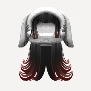 SPECIAL - Long emo layered hair w/ Bunny Beanie, a Roblox hairstyle