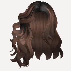 Voluminous Curly Hair in the Wind Brown & Black, a Roblox hairstyle