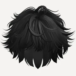 Messy Anime Spiky Boy Hair (Black), a Roblox hairstyle