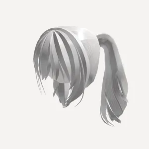 Messy Twintails Hair silver metallic, a Roblox hairstyle