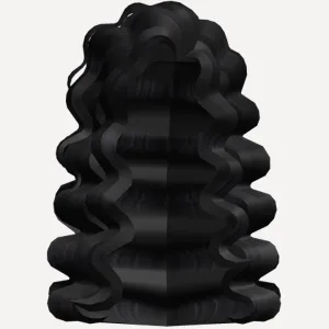 Long Cascade Waves Curly Hair in Jet Black, a Roblox hairstyle