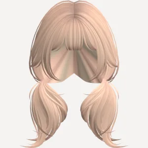 blonde hair cutesy girl pigtails, a Roblox hairstyle