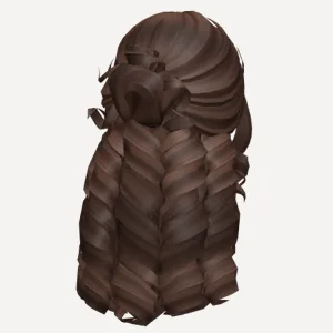 Tropical Summer Curly Hair w/ Bun (Brown), a Roblox hairstyle