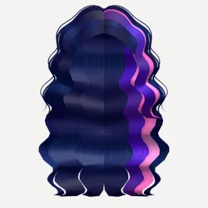 Very Curly Mermaid Layered Hair in Twilight, a Roblox hairstyle