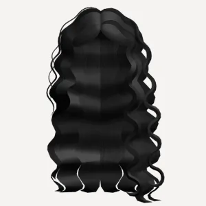 Very Curly Lush Side Hair in Black, a Roblox hairstyle
