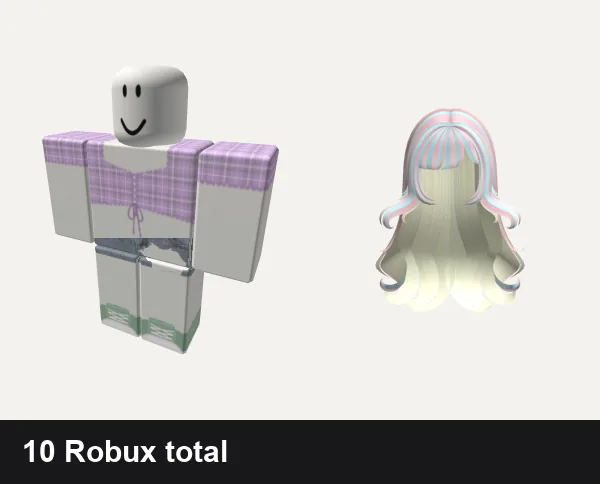 Almost free Aesthetic Roblox outfits: Aesthetic purple blouse, christmas y2k cottage core green sage vintage, ā”Long pastel y2k hair