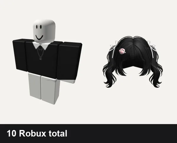 Almost free Aesthetic Roblox outfits: y2k Black Aesthetic, cottage core dress white preppy xmas Christmas, Preppy Soft White Pigtails