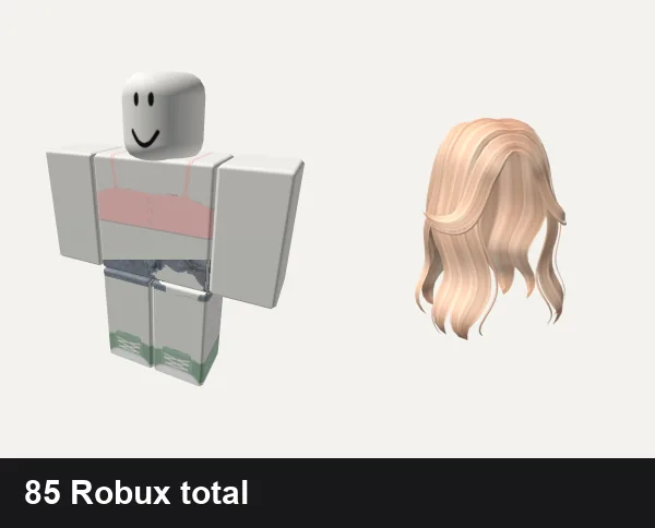 Aesthetic Roblox outfits under 100 Robux: ✅ Aesthetic pastel Pink top black white valentines, christmas y2k cottage core green sage vintage, Aesthetic Split Bangs Hair in Blonde