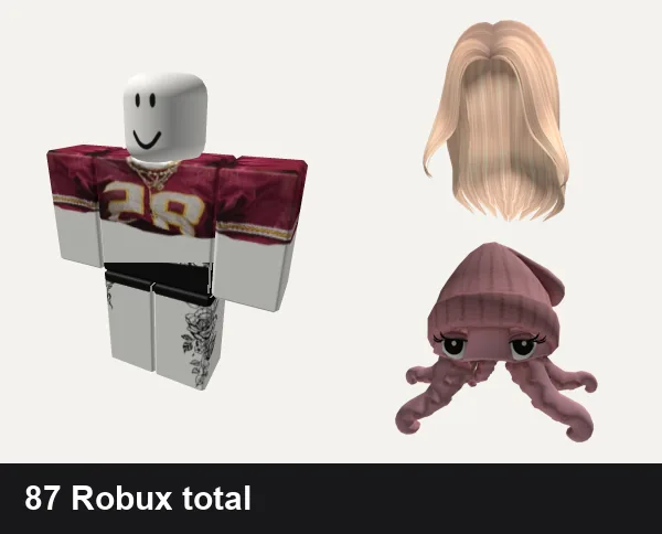 Baddie Roblox outfit ideas: red baddie jersey, Mandraka baddie moe emo y2k, California Girl Blonde Hair, Pink Octo Baddie 💅 | Code: POB