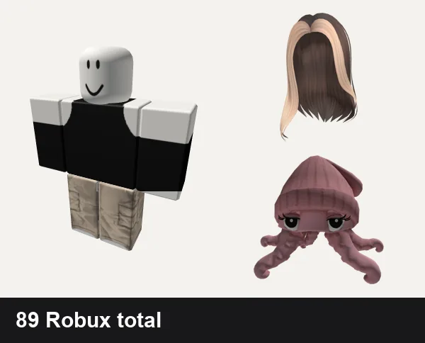 Baddie outfit under 100 Robux: Black Bodysuit Turtle Neck Wedgie Baddie Thigh Sho, baddie, Popular Girl Blonde & Brown Hair, Pink Octo Baddie 💅 | Code: POB