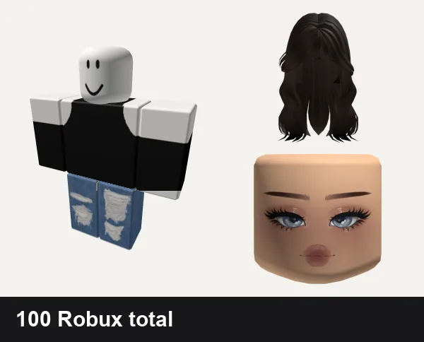 Baddie outfit under 100 Robux: Black Bodysuit Turtle Neck Wedgie Baddie Thigh Sho, rogangster cyber y2k ok baddie gyaru drain, Baddie hair brown, Mean Girl Cute Mask Light Brown