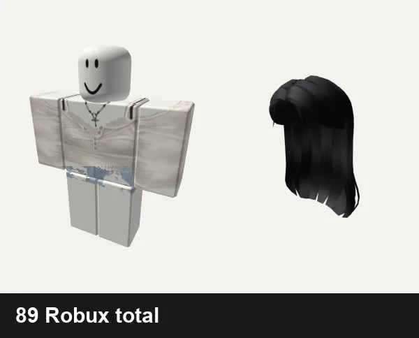 Baddie Roblox outfits under 100 Robux: white necklace buttoned shirt female baddie y2k, jean shorts baddie rogangster cnp ext y2k trendy, Popstar Hair