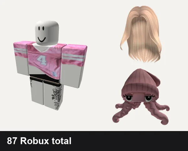 Baddie Roblox outfits under 200 Robux: pink baddie nfl jersey, Mandraka baddie moe emo y2k, California Girl Blonde Hair, Pink Octo Baddie 💅 | Code: POB