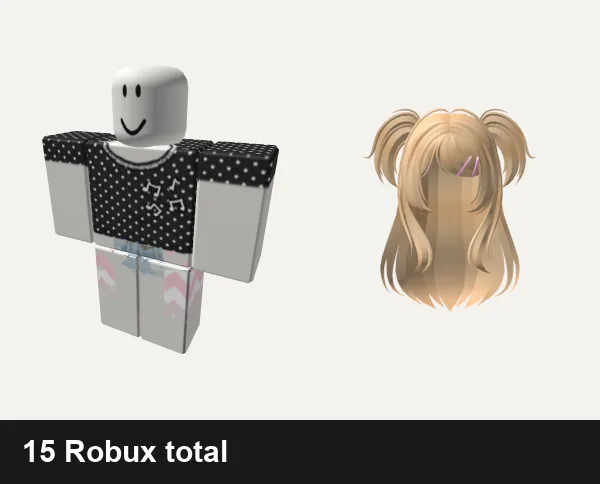 Almost free Cute Roblox outfits: cute polkadot matching dahood music notes aw, 💛 Cute Girls Outfit Stripey Vibes ⏫, ❤️ FREE CODE: S014 ❤️ | Cute Blonde hair W/pigtail