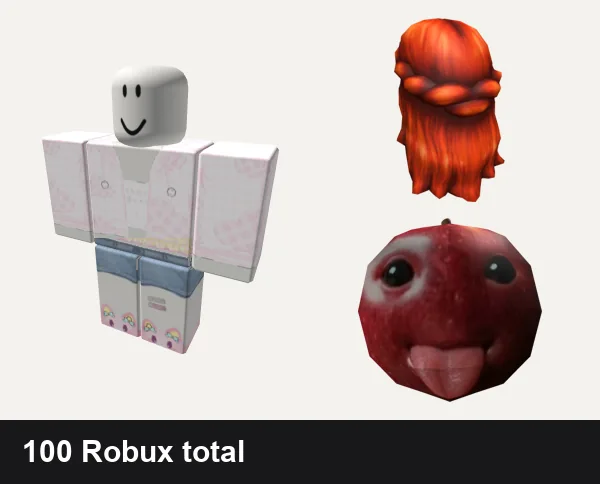 Cute outfit under 100 Robux: pink cute doll kawaii, ༺ Cute ♡ Cutecore ♡ Core ༻, Belle Of Belfast Long Red Hair, Silly Cute Niche Apple AI Fruit Head Mask