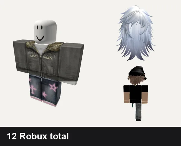 Almost free Emo Roblox outfits: 2000 y2k winter emo, pink star y2k cyber jeans emo da hood cross barbie, Emo Wispy Straight Hair (Blueberry Frost), [Free] Emo Boy Avatar Bundle Shoulder