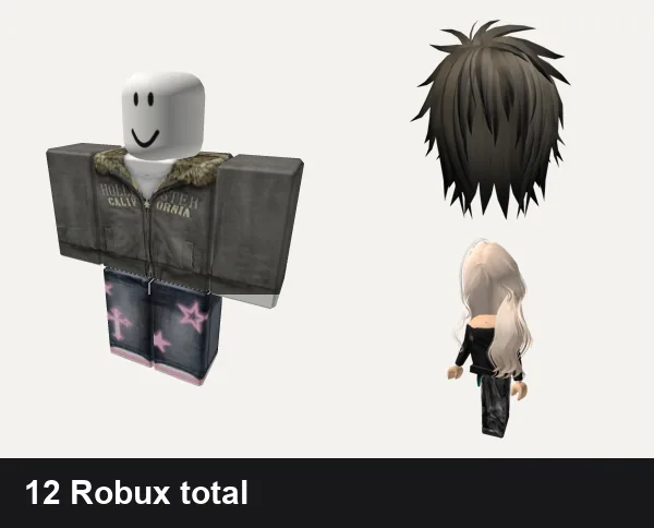 Emo Roblox outfits under 100 Robux: 2000 y2k winter emo, pink star y2k cyber jeans emo da hood cross barbie, Emo Boy Hair, Emo girl Avatar